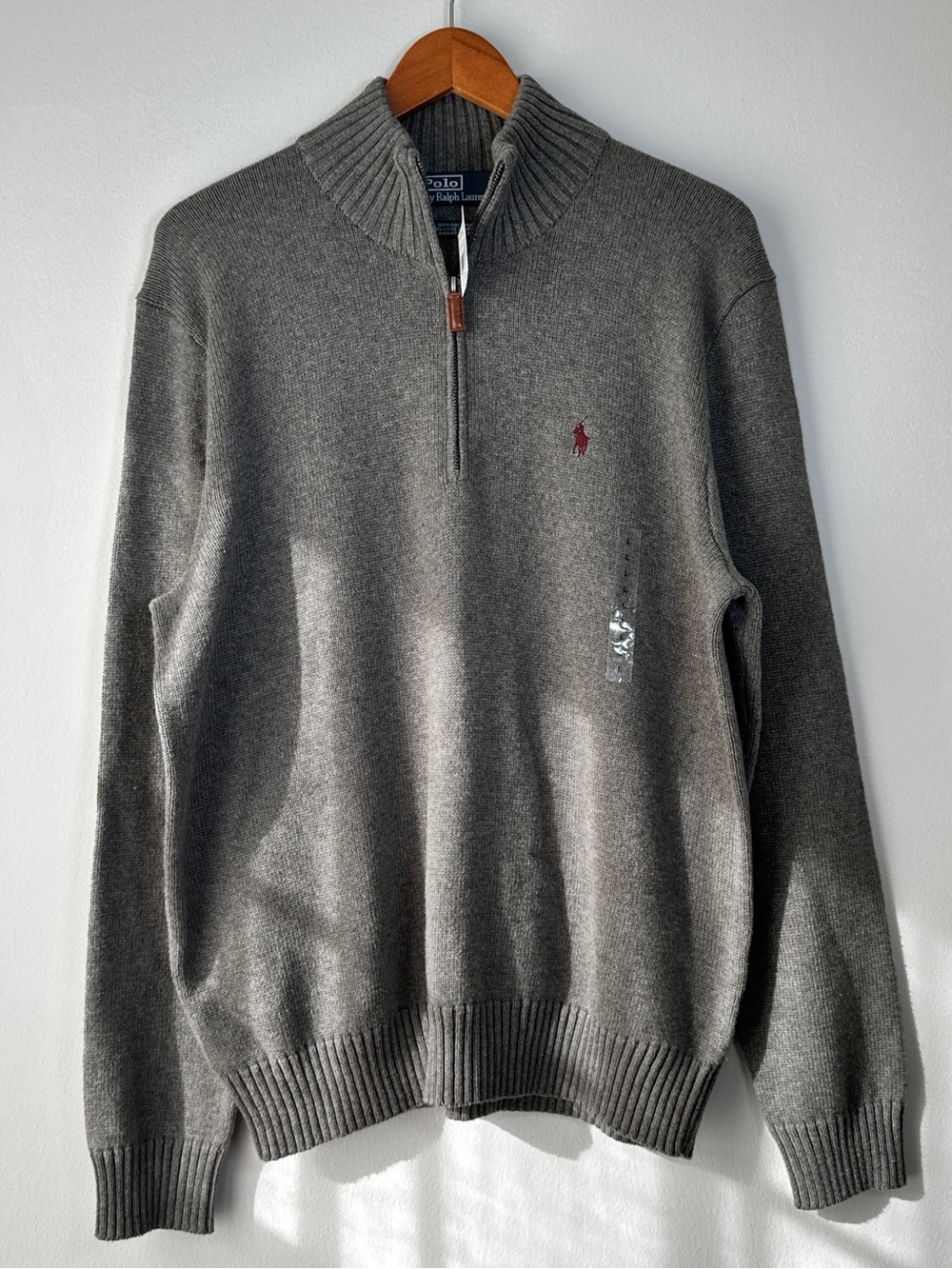 NWT Polo Ralph Lauren Men’s L Gray 1/4 Zip Mock Neck Sweatshirt
